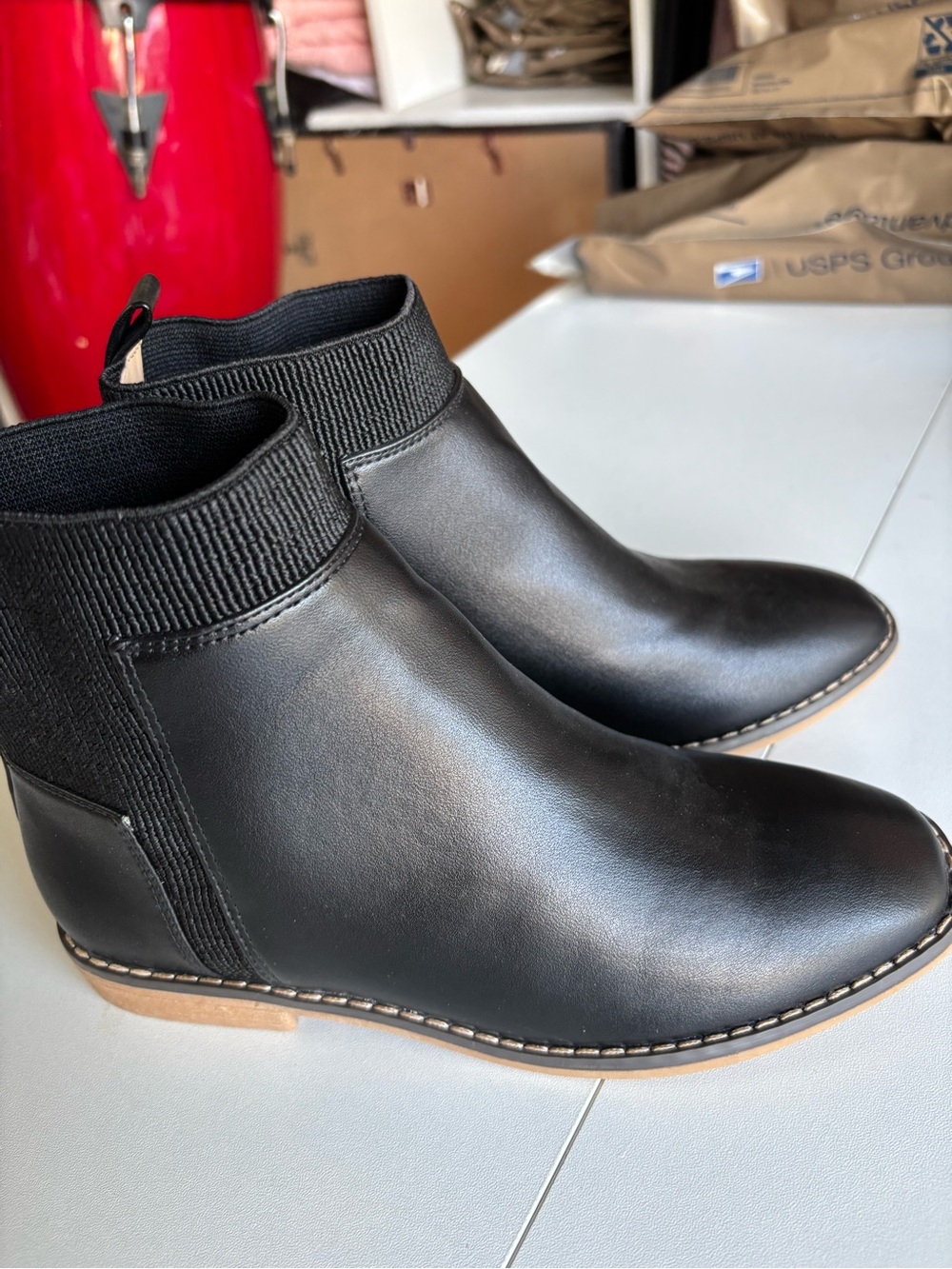Women’s Black Slip-On Ankle Boots
